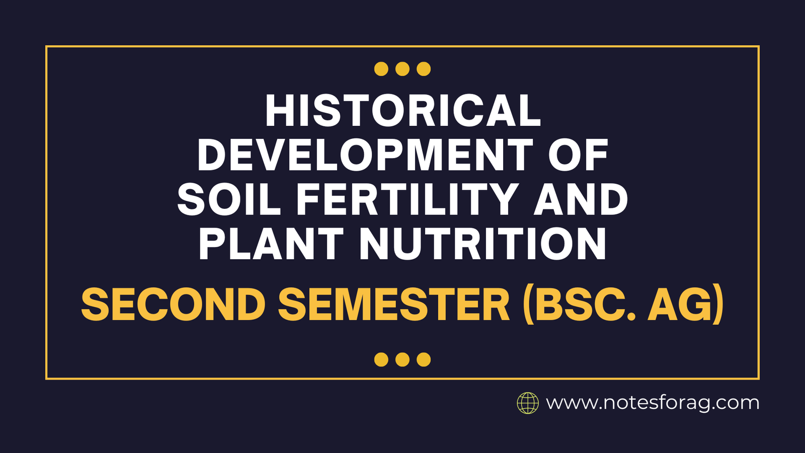 Historical development of soil fertility and plant nutrition