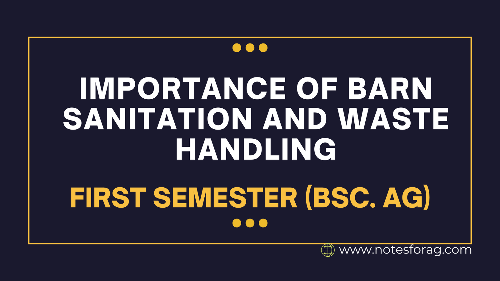 Importance of barn sanitation and waste handling