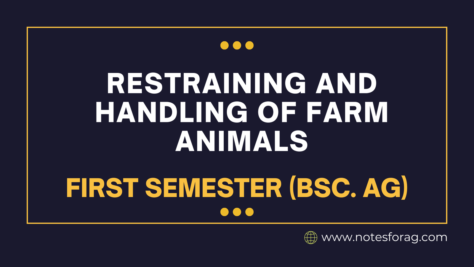 Restraining and handling of farm animals
