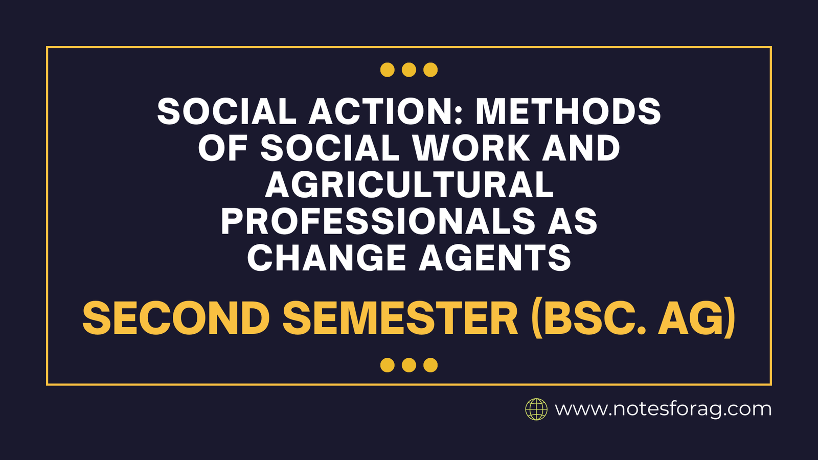Social Action: Methods of social work and agricultural professionals as Change Agents