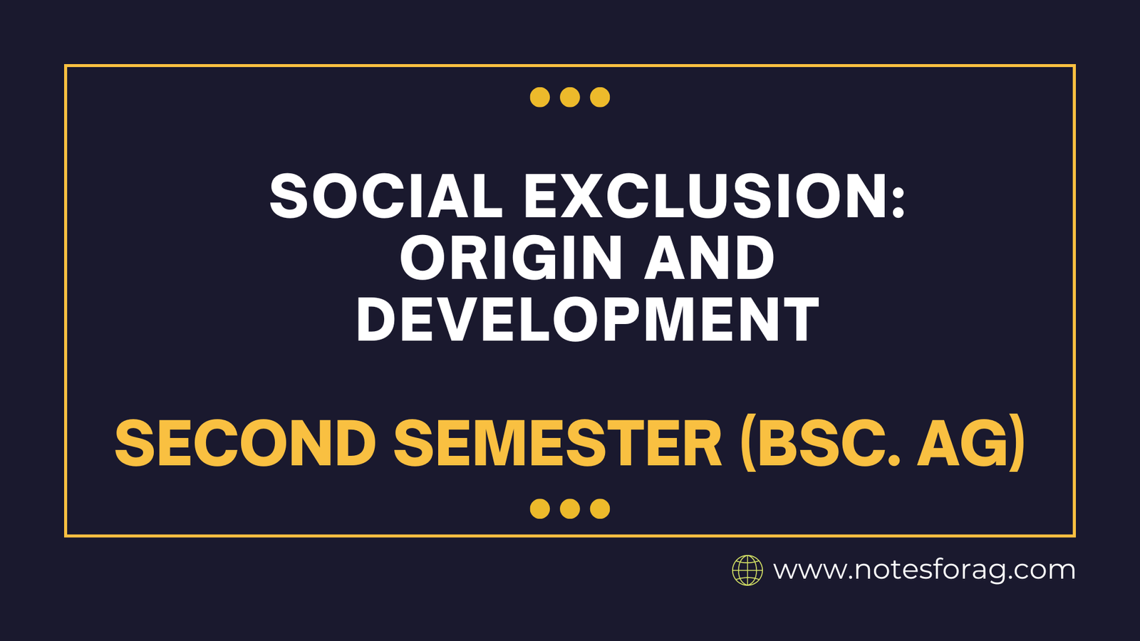 Social exclusion Origin and Development