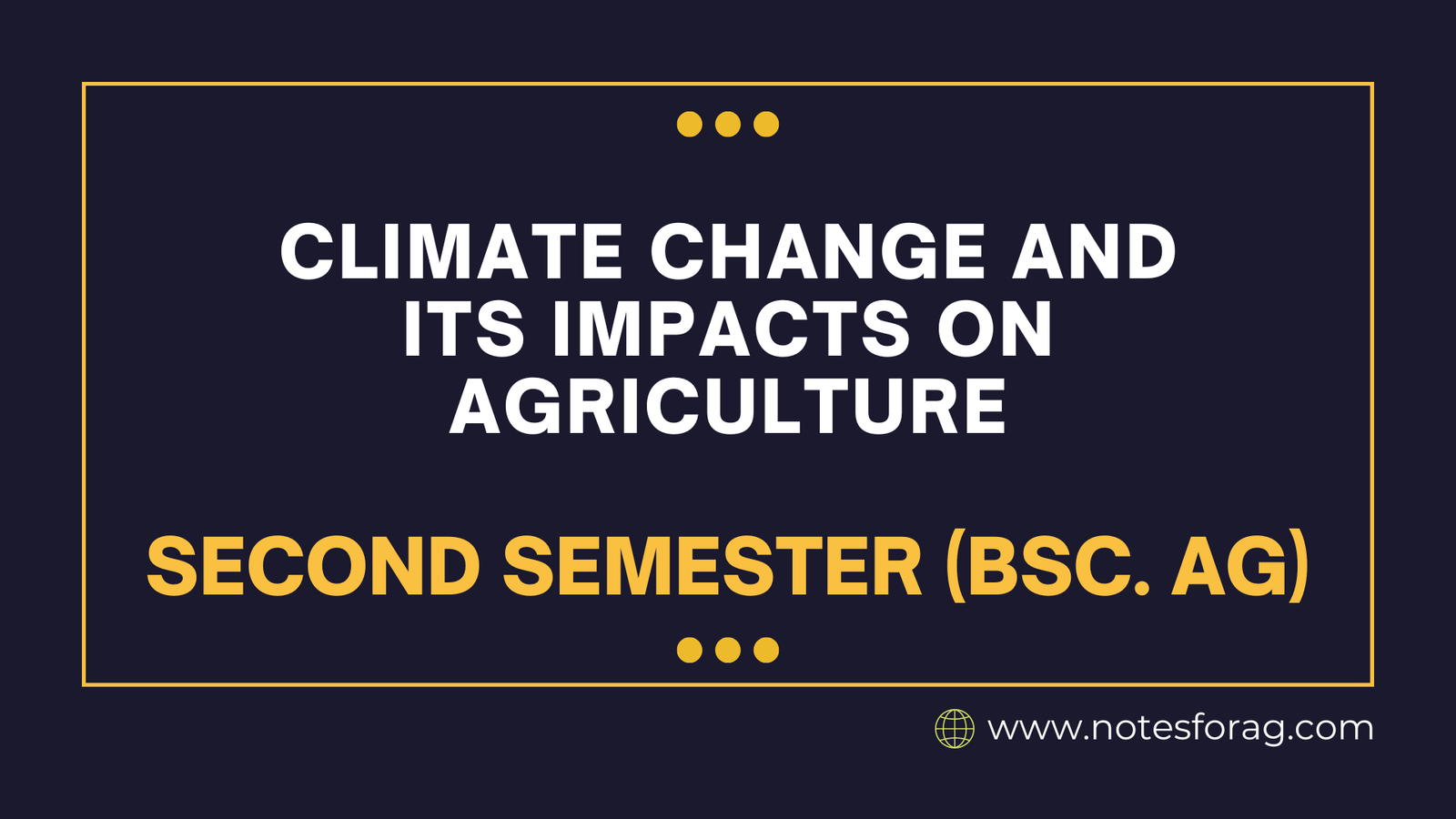 Climate change and its impacts on agriculture