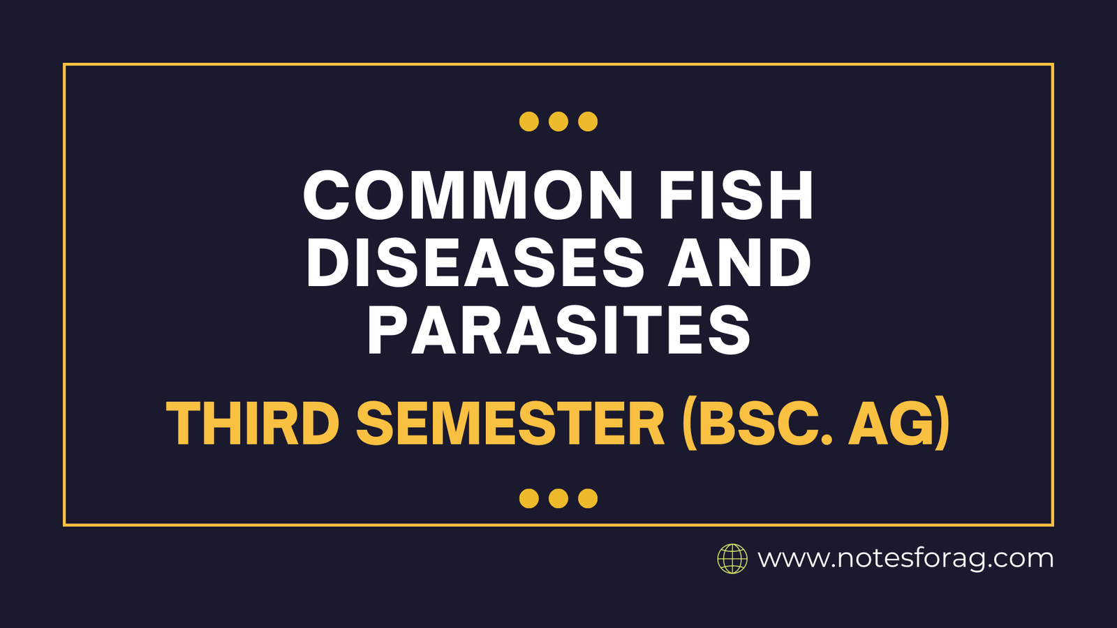 Common fish diseases and parasites