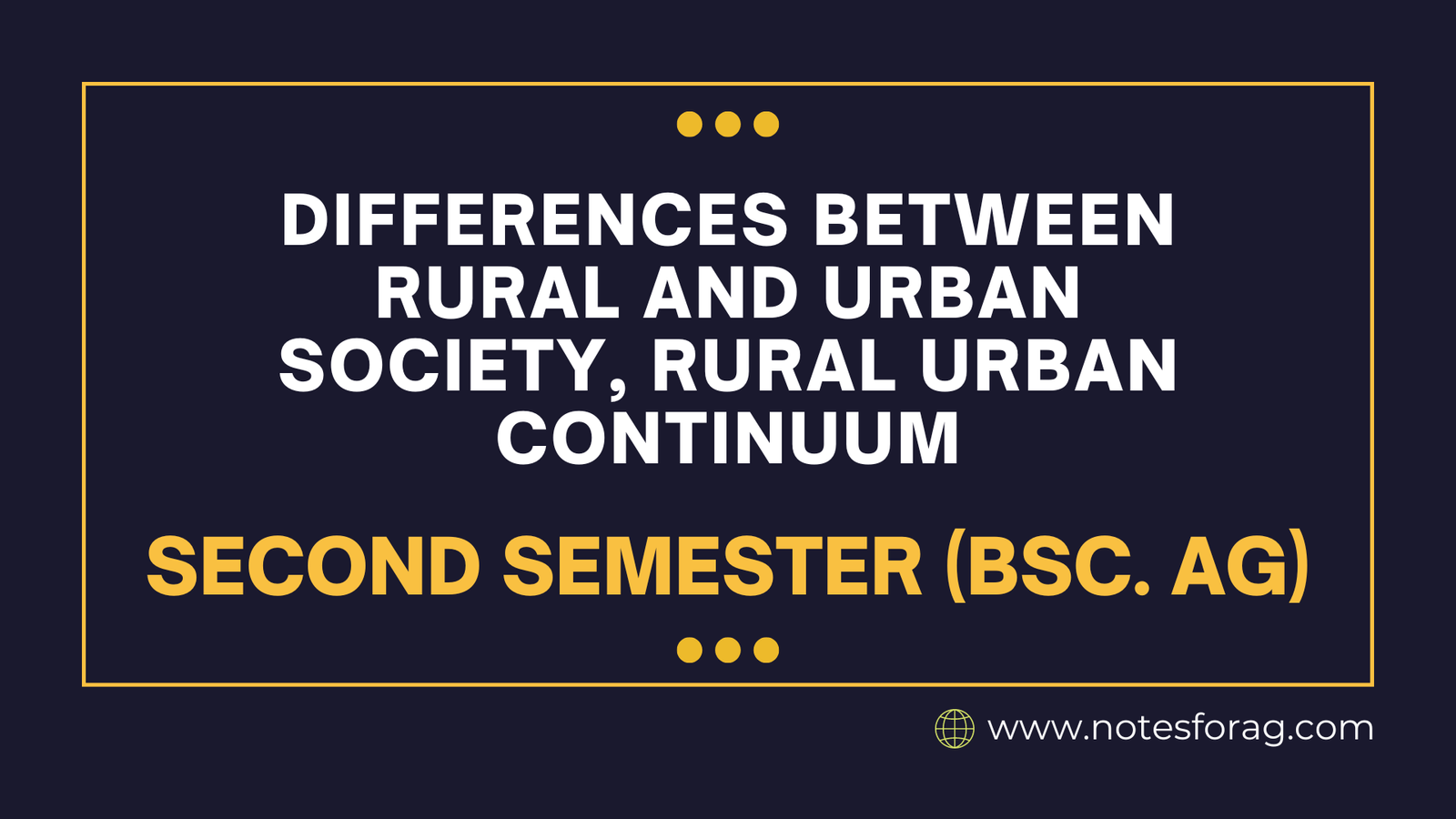 Differences between rural and urban society, Rural Urban Continuum