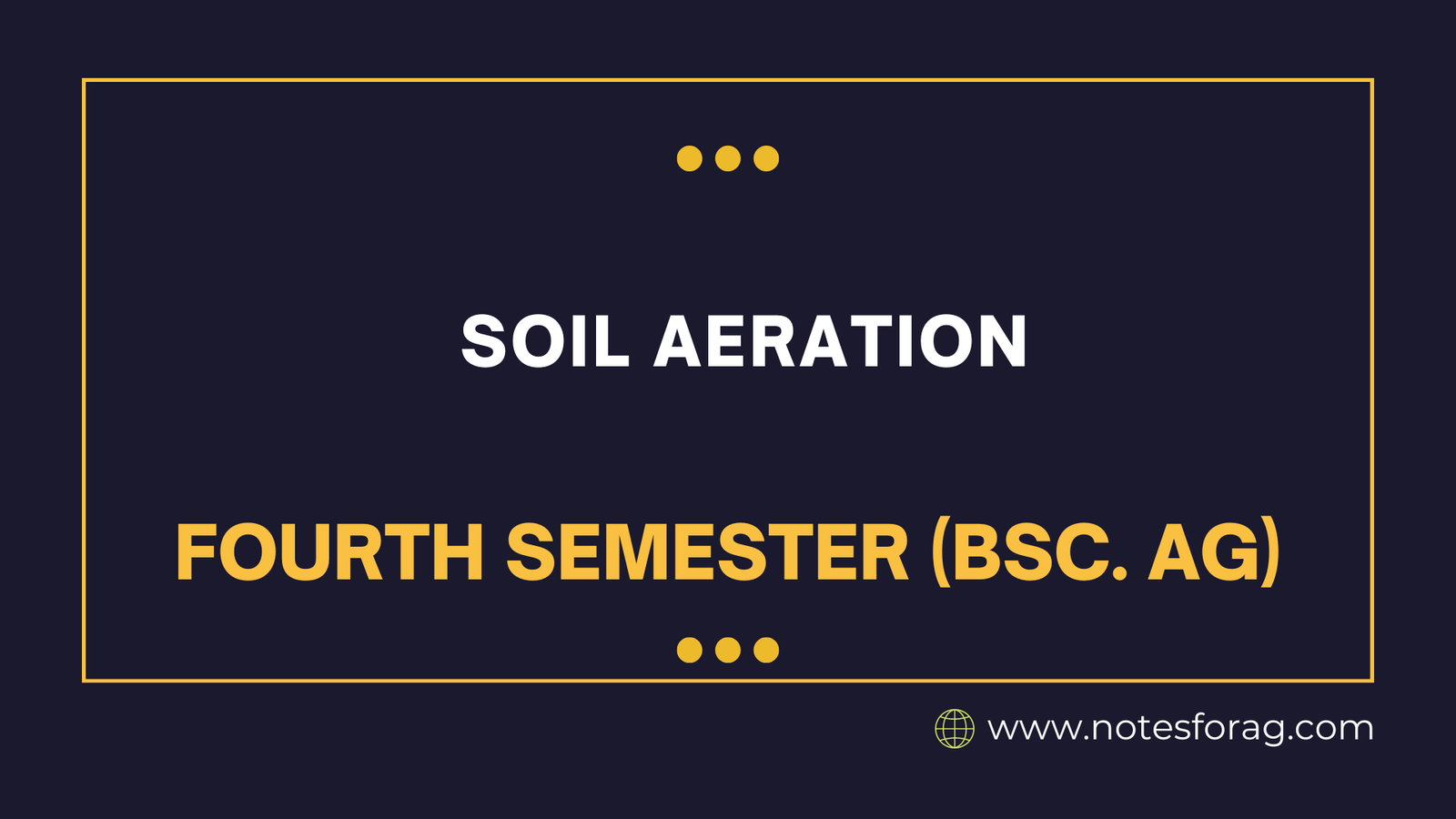 Soil aeration