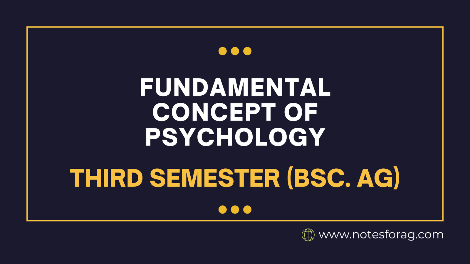 Fundamental Concept of Psychology