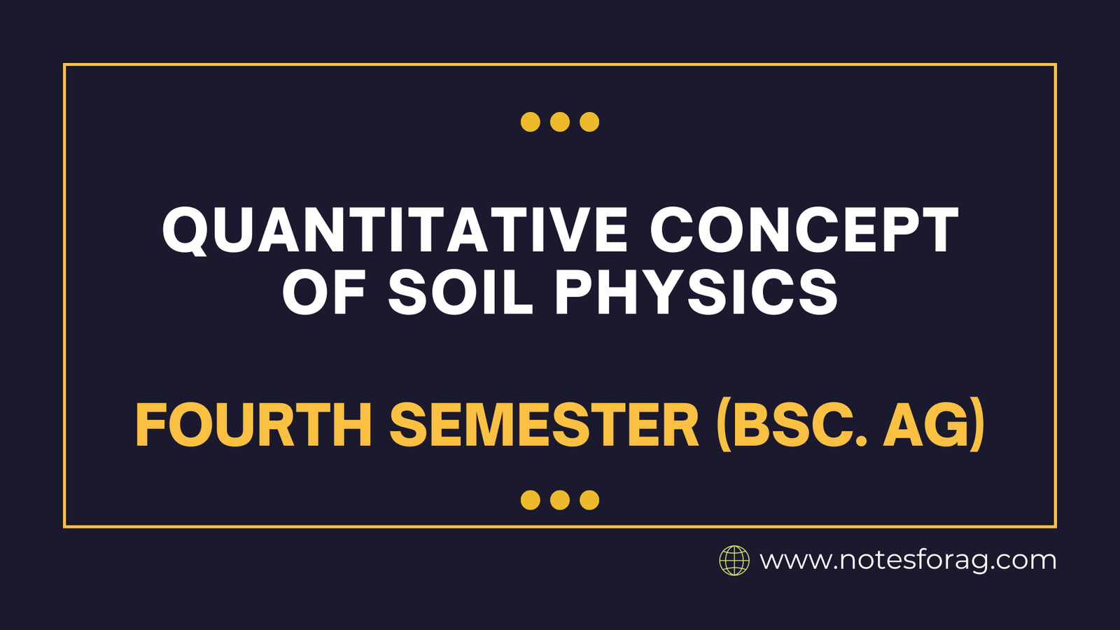 Quantitative concept of soil physics
