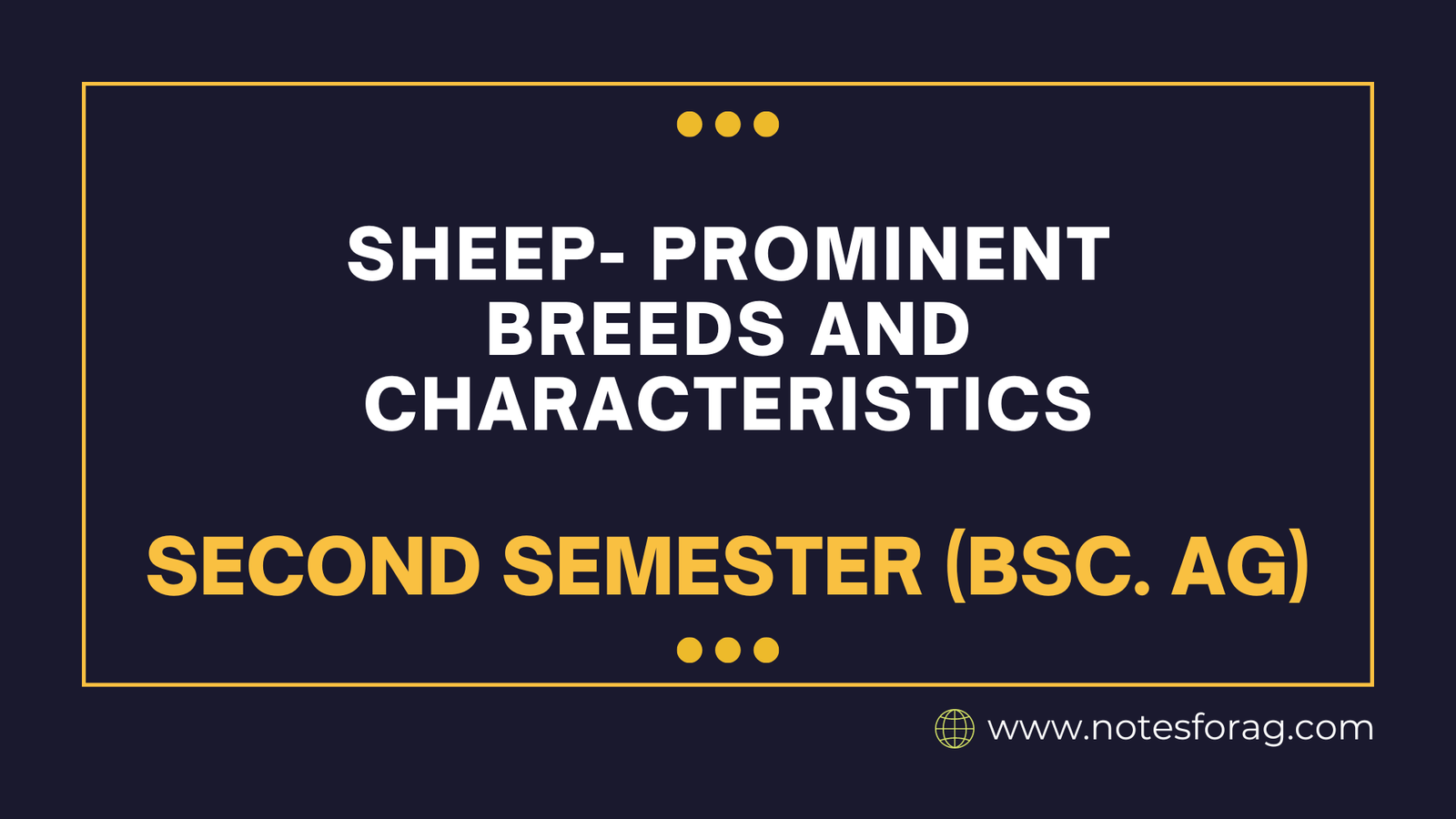 Sheep- Prominent Breeds and Characteristics