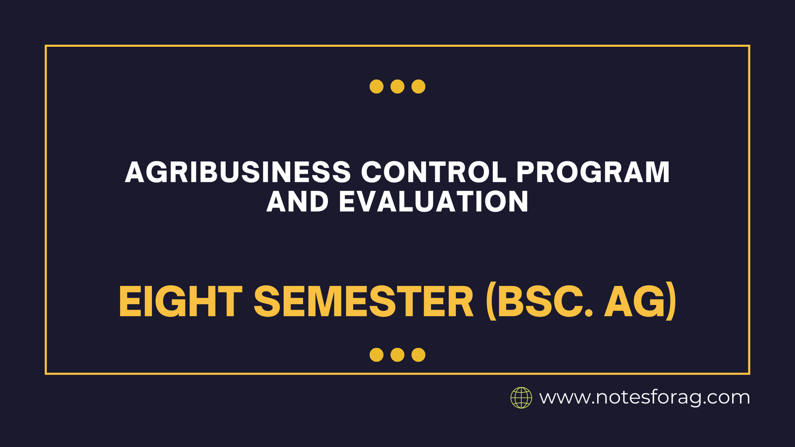 Agribusiness Control