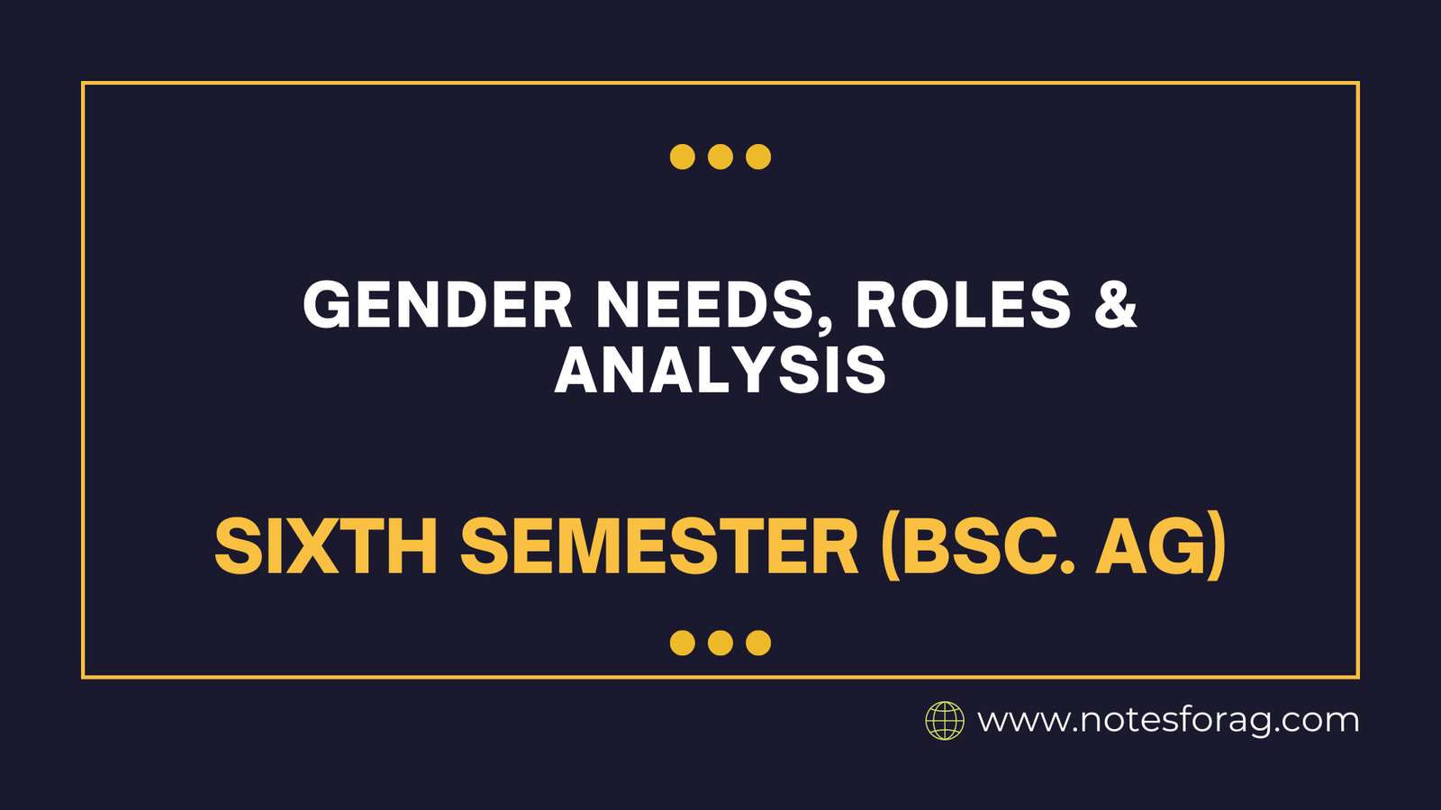 Gender Needs, Roles & Analysis