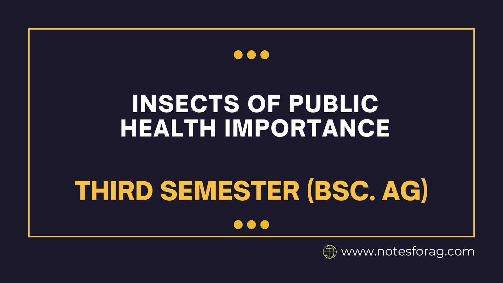 Insects of public health importance