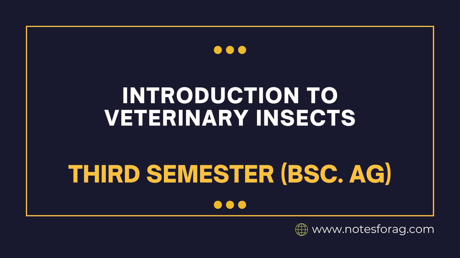 Introduction to veterinary insects