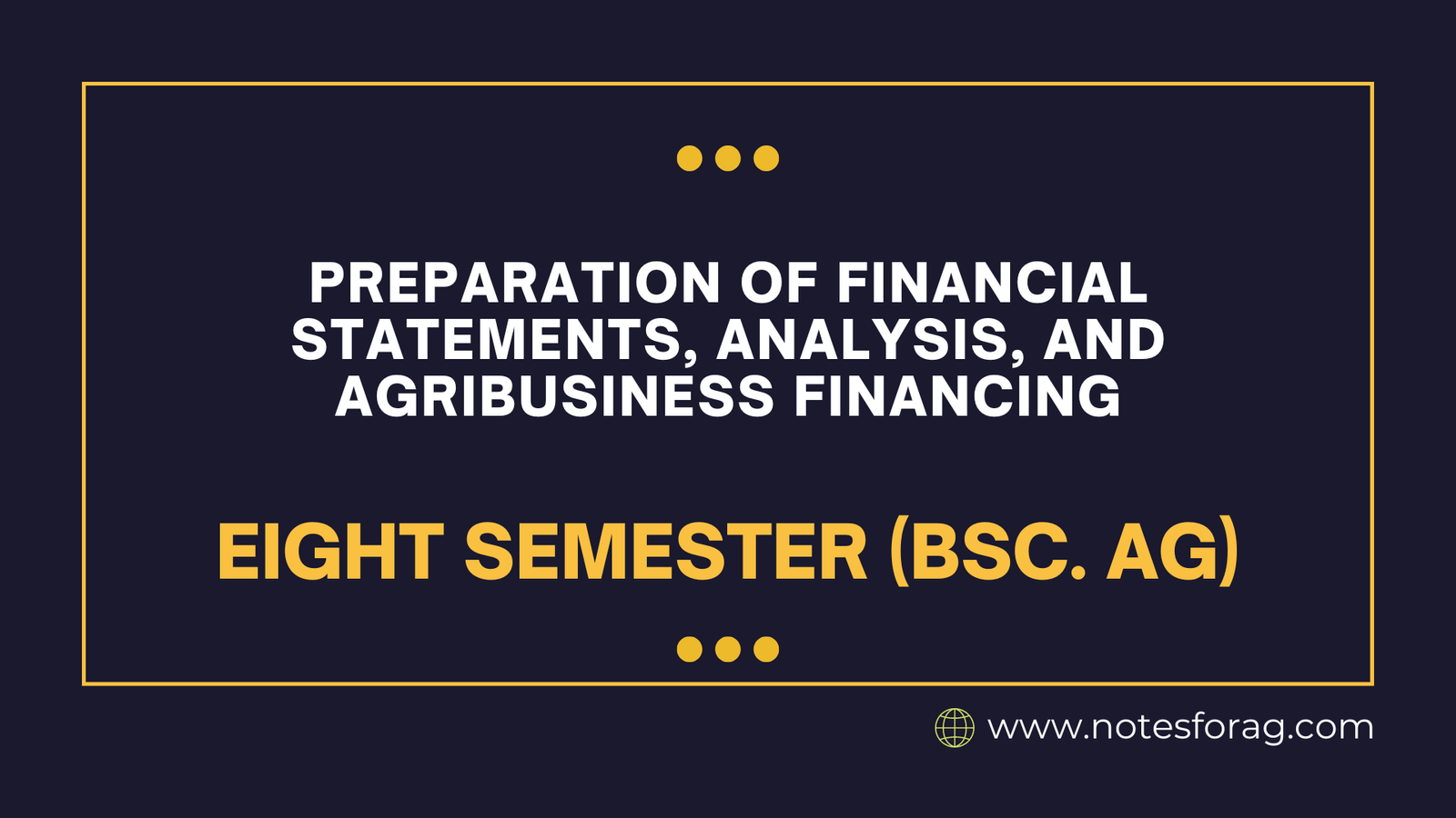 Preparation of Financial Statements