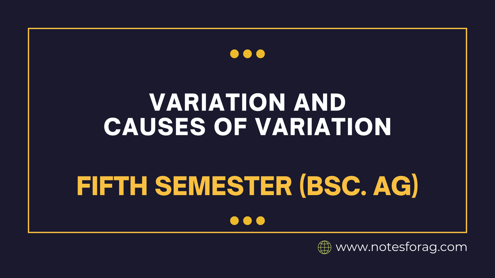 Variation and causes of variation