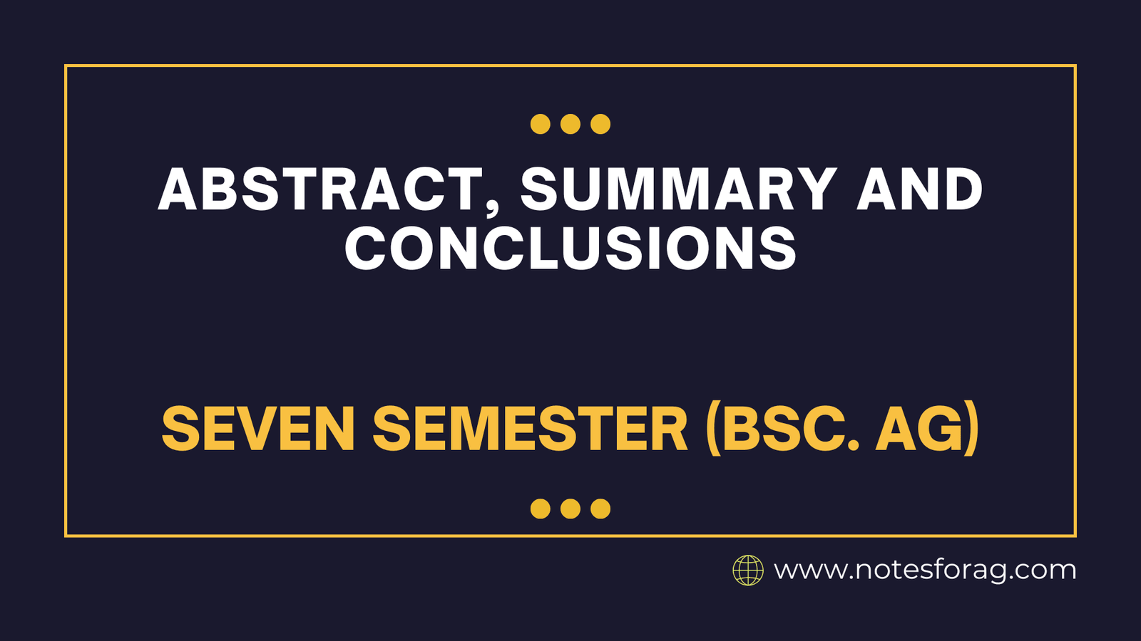 Abstract, summary and conclusions