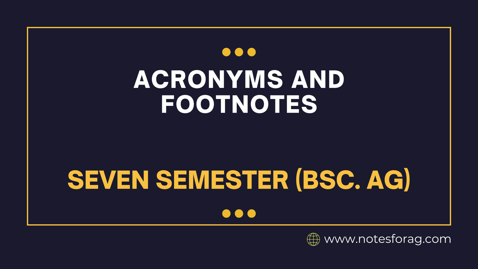 Acronyms and footnotes