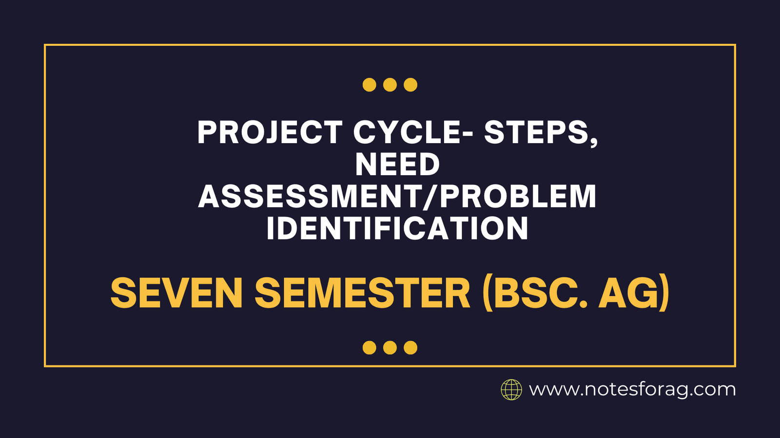 Project Cycle- steps, need assessmentproblem identification