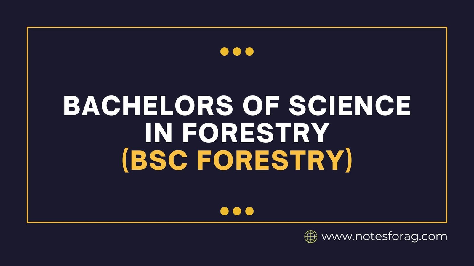BSc Forestry