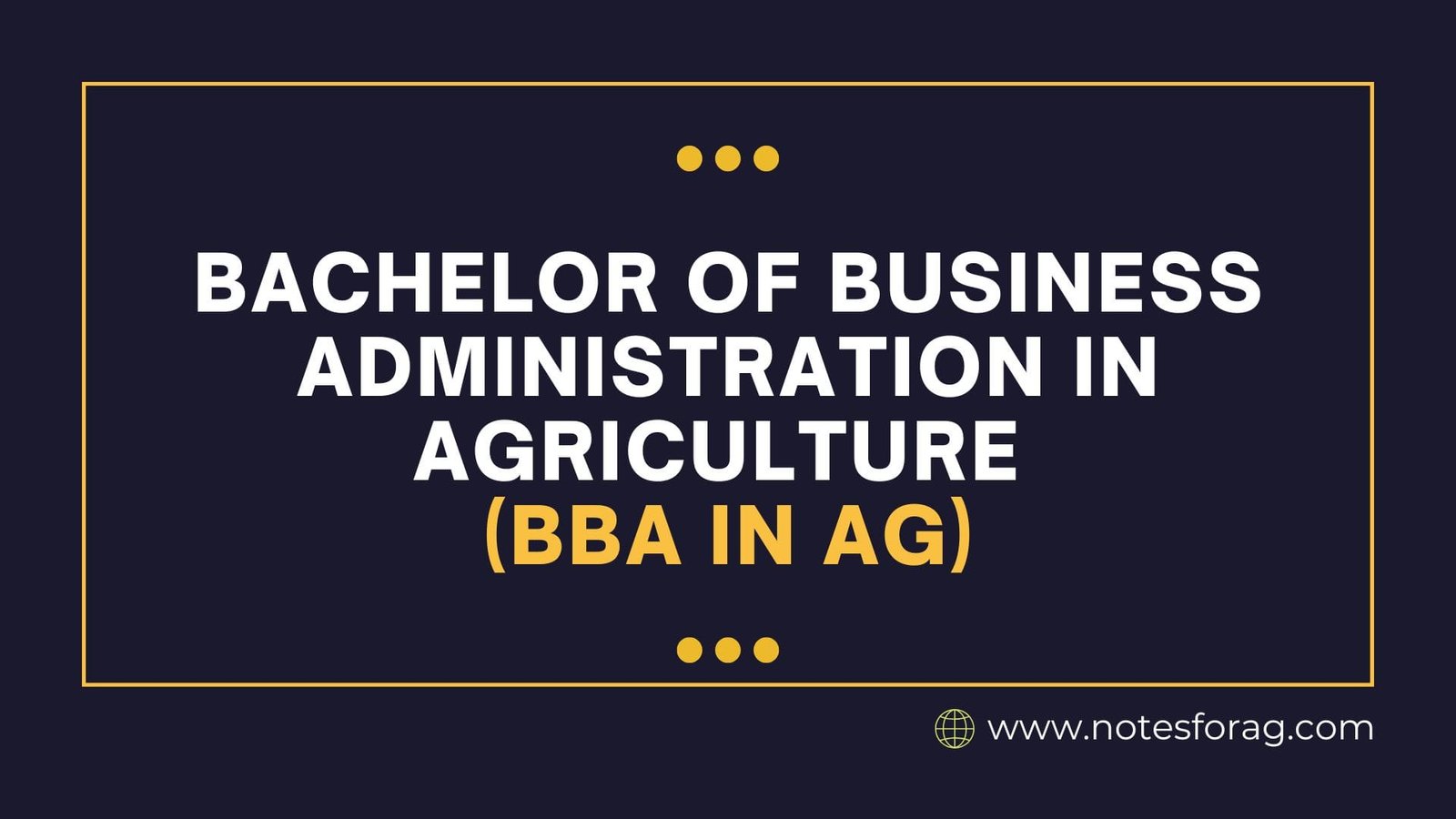 BBA in Agriculture