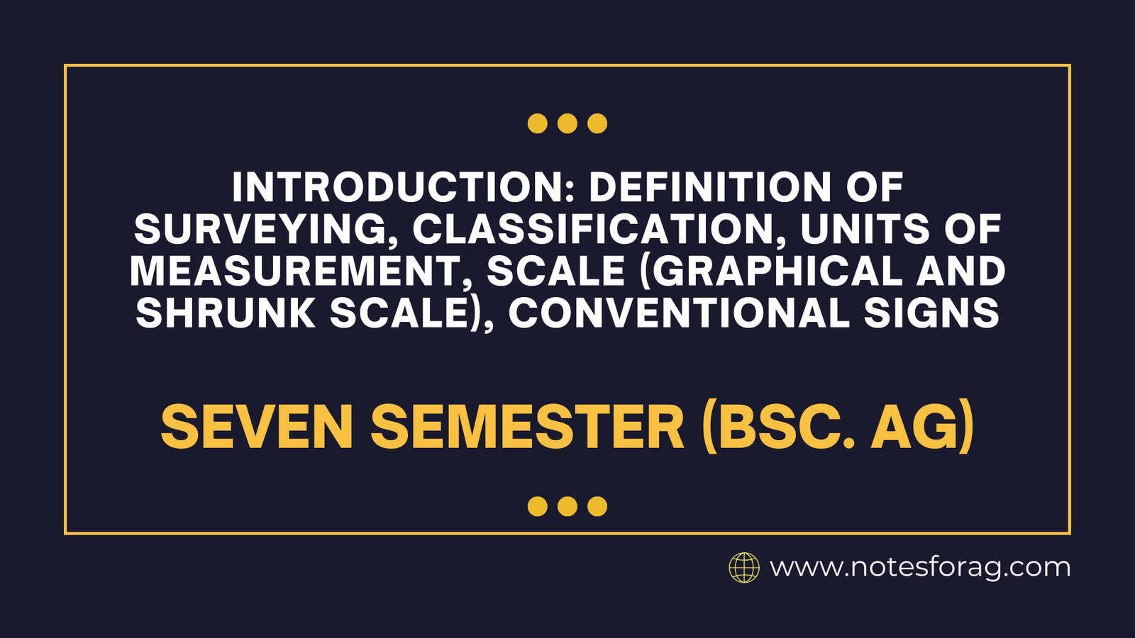 Introduction Definition of surveying, classification, units of measurement, scale (graphical and shrunk scale), conventional signs