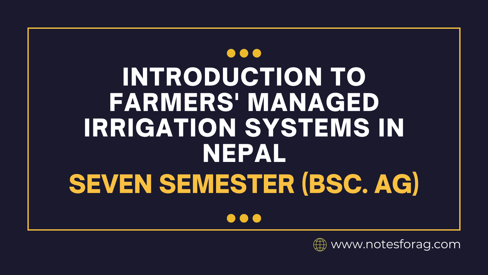 FMIS Introduction to Farmers' Managed Irrigation Systems in Nepal