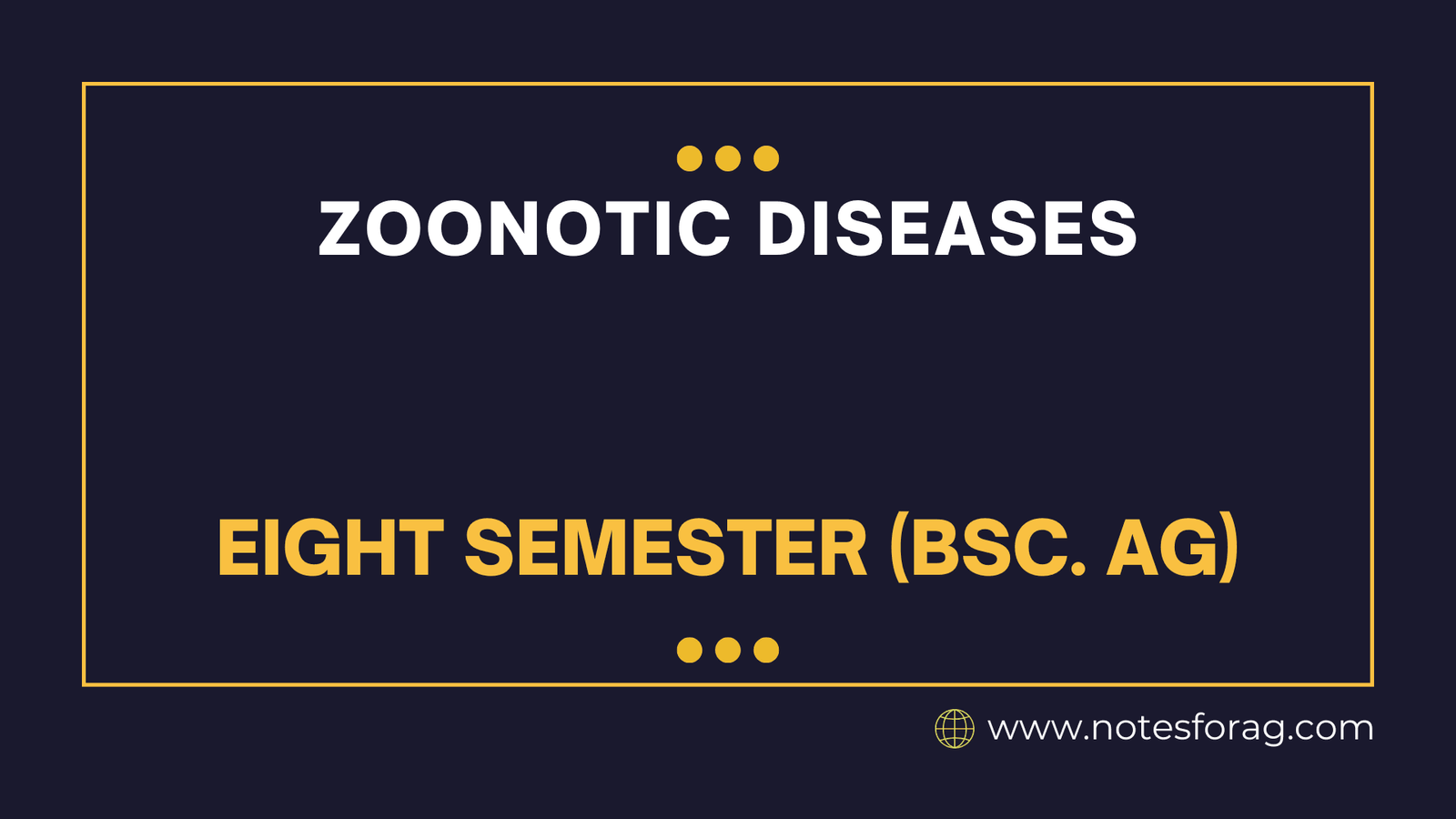 Zoonotic diseases