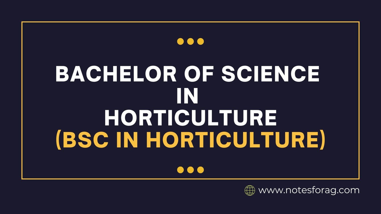 BSc in Horticulture