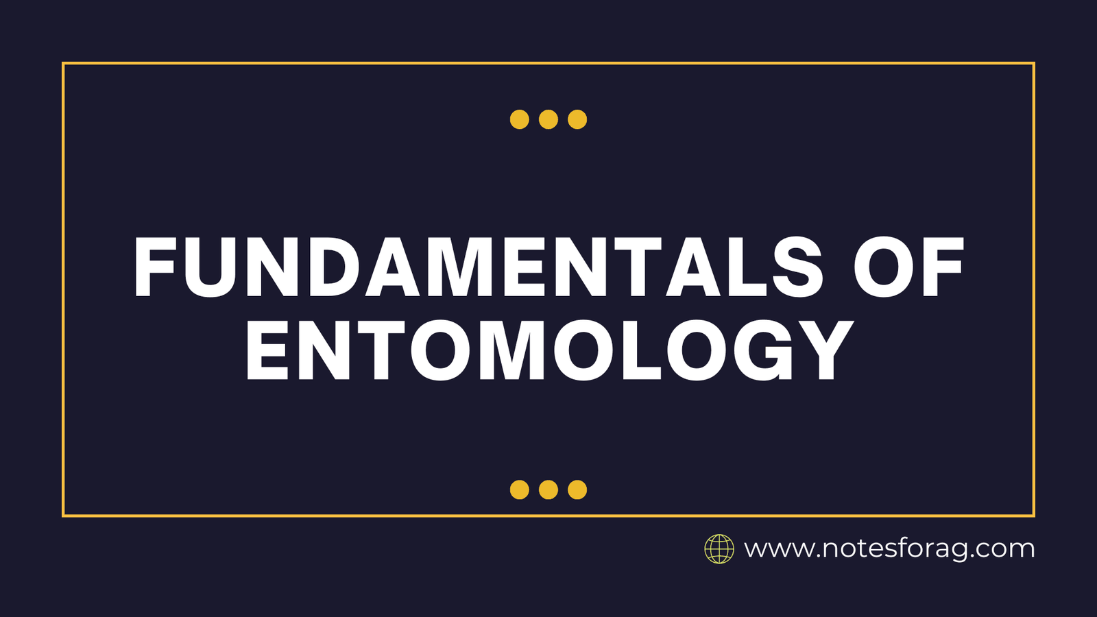 Fundamentals of Entomology