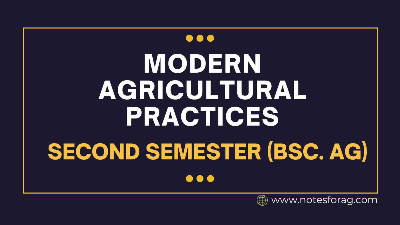 Modern Agricultural Practices