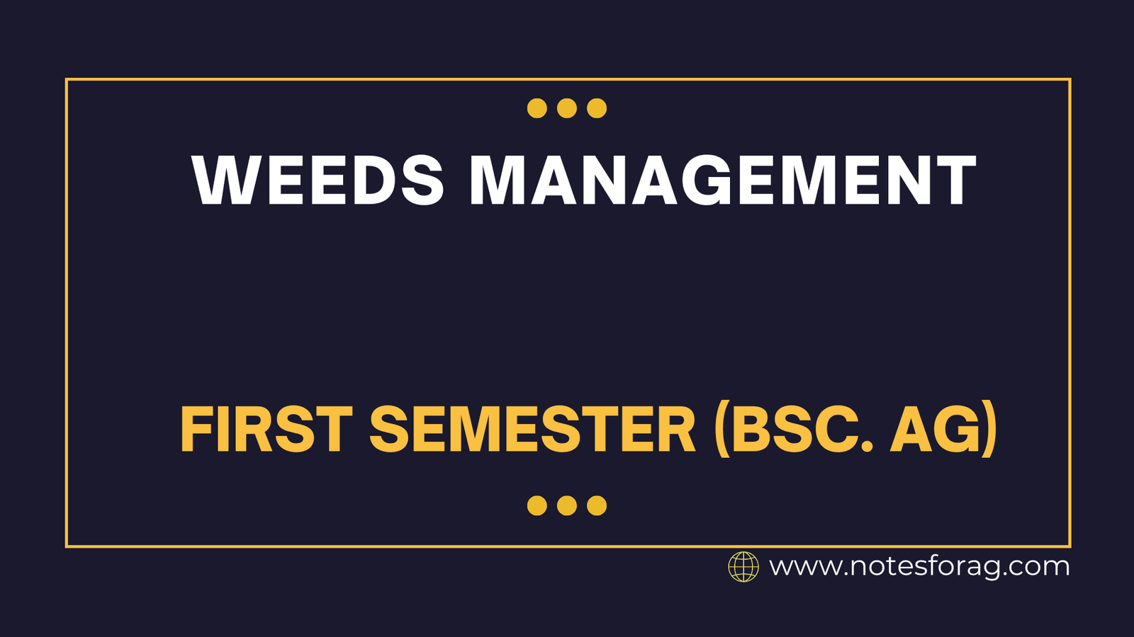 Weeds Management