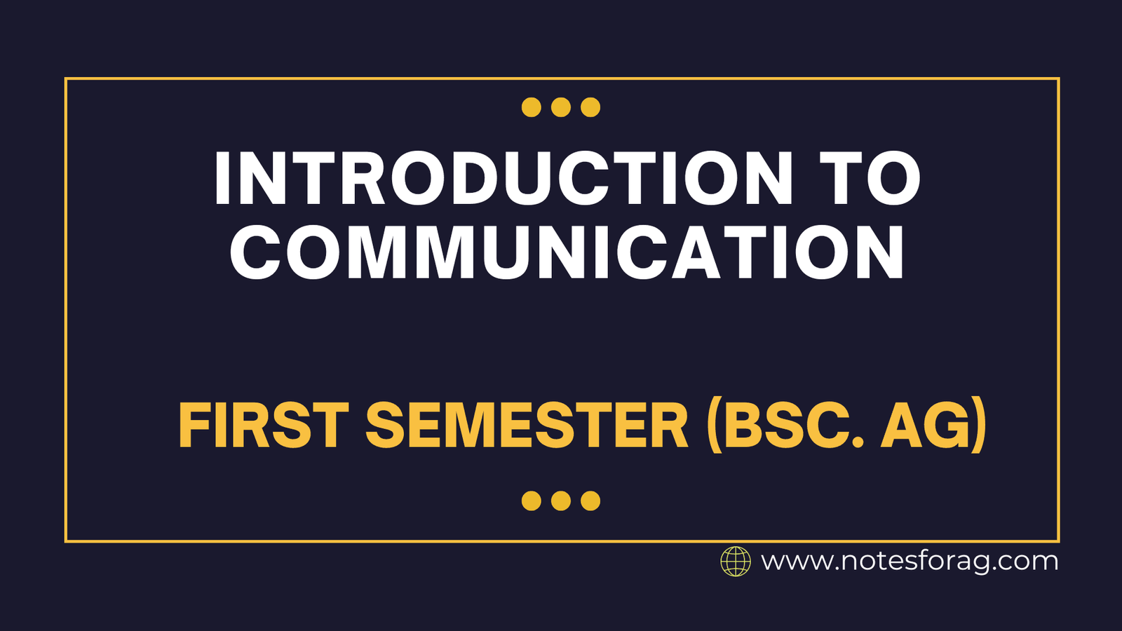 Introduction to Communications