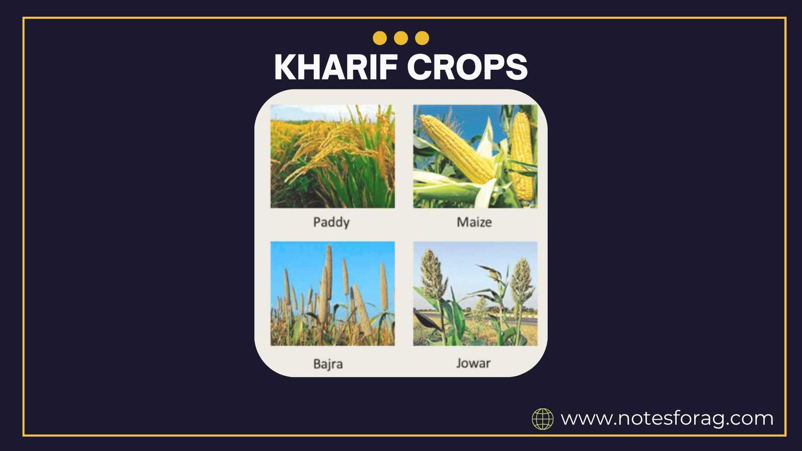 Crop improvement i kharif crops