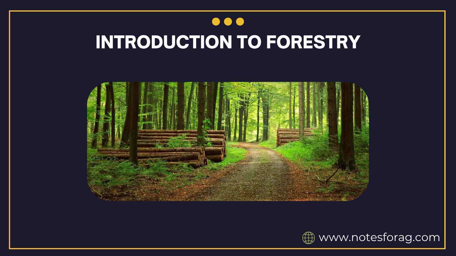 Introduction to forestry
