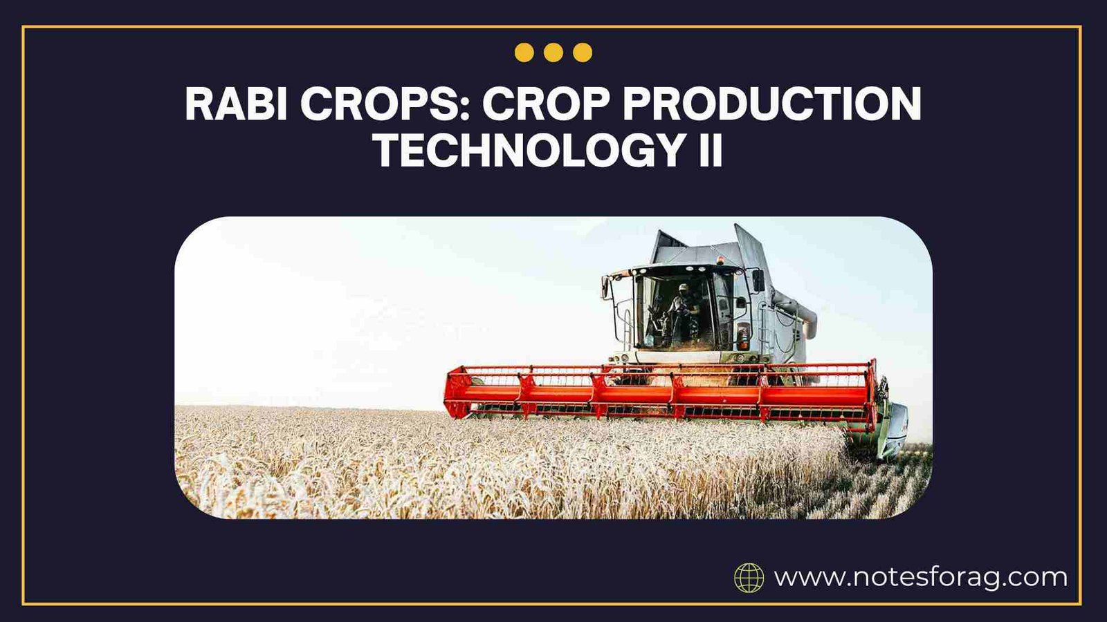 Rabi Crops: Crop Production Technology II